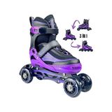 Siyah Inline Paten 8 Teker Beyaz LED Işıklı Silikon Teker, 3'ü Bir Arada Taj-J1 Pro