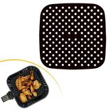 Siyah Isıya Dayanıklı Yıkanılabilir Silikon Fırın Ve Airfryer Kare Model Pişirme Matı 21,5 Cm (Timya/Go1395) 201223