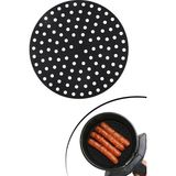 Siyah Isıya Dayanıklı Yıkanılabilir Silikon Fırın ve Airfryer Yuvarlak Model Pişirme Matı 20 cm - Renkli