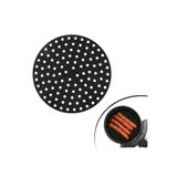 Siyah Isıya Dayanıklı Yıkanılabilir Silikon Fırın Ve Airfryer Yuvarlak Model Pişirme Matı 23 Cm (54