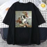 Siyah Iskoç Kat Melek Taç Baskı Kişilik Isiklet Yaka Tüm Matematik Kısa - XL