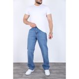 Siyah İz Erkek Mavi Baggy Kot Pantolon Geniş Kalıp Rahat Günlük & Streetwear Denim Jeans