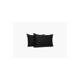 Siyah Jakarlı Saten Büyük Boy 55X75 Cm Yastık Kılıfı 2 Li%100 Pamuklu Saten, Siyah