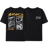 Siyah Japon Retro Balık Gevşek Bf Tarzı Çift Öğrenci Yarım Kollu Üst