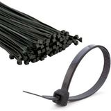 Siyah Kablo Bağı , Plastik Kelepçe , Cırt Kelepçe 3,6 x 200 Mm. (100 Adet)