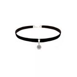 Siyah Kadife Kar Tanesi Kadın Choker Tasma Kolye