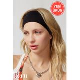 Siyah Kadın Bandana - Saç Bandı - Spor Bandı - Standart