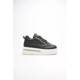 Siyah Kadın Gizli Topuklu Sneaker Tr04ms01a