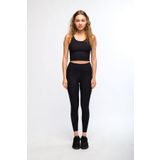 Siyah Kadın Yüksek Bel Toparlayıcı Fitilli Push Up Spor Tayt - Maren (Rose, L)