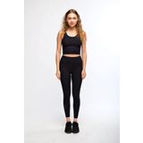 Siyah Kadın Yüksek Bel Toparlayıcı Fitilli Push Up Spor Tayt - Maren (Rose, M)
