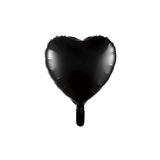 Siyah Kalp Folyo Balon 45 Cm 3 Adet
