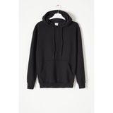 Siyah Kanguru Cepli Kapüşonlu Unisex Çocuk Sweatshirt 16780 - 9 - 10 Yaş