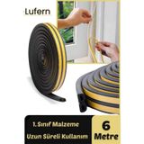 Siyah Kapı Ve Pencere Soğuk Izolasyon Fitili Kendinden Yapışkanlı Kauçuk Yalıtım Bant 2x3 6 Mt 6 M