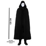 Siyah Kapüşonlu 120 Cm Pelerin Beyaz Boyanabilir Tam Yüz Maske