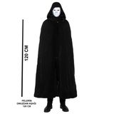 Siyah Kapüşonlu 120 Cm Pelerin Ve Beyaz Boyanabilir Tam Yüz Maske (5067)