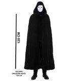 Siyah Kapüşonlu 120 Cm Pelerin Ve Beyaz Boyanabilir Tam Yüz Maske (5433)