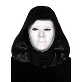 Siyah Kapüşonlu 120 Cm Pelerin Ve Beyaz Boyanabilir Tam Yüz Maske P151311s9681