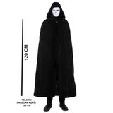 Siyah Kapüşonlu 120 Cm Pelerin Ve Beyaz Boyanabilir Tam Yüz Maske P96216s9337