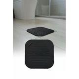 Siyah Kare Silikon Gider Kapağı Koku Önleyici Lavabo Banyo Mutfak Gider Tıkacı 14.5 Cm