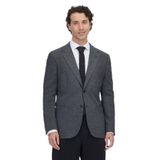 Siyah Kareli Modern Fit Pamuk Karışımlı Örme Ceket
