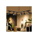 Siyah Kasa Günışığı 6'lı Dönen LED Ray Spot ve 2'li Raylı Armatür Seti