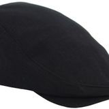 Siyah Kasket Pamuklu London Flat Cap Şapka