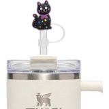 Siyah Kedi Figürlü Pipet Ucu Kapağı,silikon Pipet Tıpası 10MM Sevimli Kedi Temalı, Tumblerlar - Genel - Renkli