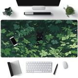 Siyah Kedi Masa Mouse Pad Yeşil Bitkiler Masa Mat Anime Büyük Oyun Mouse Pad XL Tam Masa Ofis Malzemeleri Masa Mat Uzun Dizüstü Bilgisayar Klavye XL Mouse Pad Masaüstü Mat Pad Kadınlar için Masa