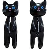Siyah Kedi Şekilli Plaj Havlusu Mandalı, Plastik, Güçlü Tutuşlu, 2'li Set - 0,25 gr