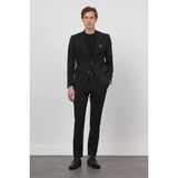 Siyah Kendinden Desenli Mono Yaka 6 Drop Slim Fit Takım Elbise 1001260162