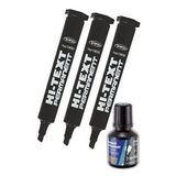 Siyah Kesik Uclu Markor Permanent Kalem 3 Adet Hi-Text Marker Murekkep Siyah 30 Ml 1 Adet Brons Koli Kalemi