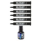 Siyah Kesik Uclu Markor Permanent Kalem 6 Adet Hi-Text Marker Murekkep Siyah 30 Ml 1 Adet Brons Koli Kalemi