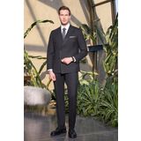 Siyah Kılıç Yaka Düz Kruvaze Classic Esnek Slim Fit Takım Elbise 1001250172