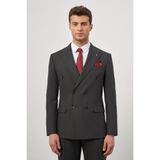 Siyah Kılıç Yaka Kruvaze 6 Drop Slim Fit Classic Takım Elbise 1001245157 - 48