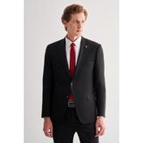 Siyah Kılıç Yaka Tam Astar 6 Drop Slim Fit Takım Elbise 1001255157 - 48