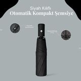 Siyah Kılıflı Otomatik Kompakt Şemsiye - 1 lt - Renkli