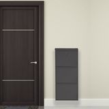 Siyah Kilitli Metal Ayakkabilik Mac3 - 3 Kapakli - 50X15x103 H