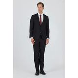 Siyah Kırlangıç Yaka 6 Drop Slim Fit Tam Astar Esnek Takım Elbise 1001250162