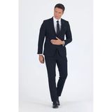 Siyah Kırlangıç Yaka 6 Drop Slim Fit Tam Astar Esnek Takım Elbise 1001260011