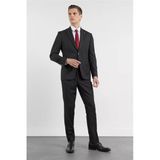 Siyah Kırlangıç Yaka 6 Drop Slim Fit Tam Astar Esnek Takım Elbise 1001260153