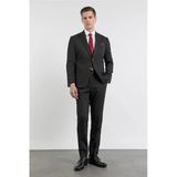 Siyah Kırlangıç Yaka 6 Drop Slim Fit Tam Astar Esnek Takım Elbise 1001260160