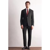 Siyah Kırlangıç Yaka Çizgili 6 Drop Slim Fit Tam Astar Esnek Takım Elbise 1001255166