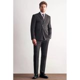 Siyah Kırlangıç Yaka Çizgili Kruvaze 6 Drop Slim Fit Tam Astar Esnek Takım Elbise 1001255153