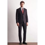 Siyah Kırlangıç Yaka Esnek Bel 6 Drop Slim Fit Tam Astar Esnek Takım Elbise 1001255167