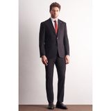 Siyah Kırlangıç Yaka Kendinden Desenli Esnek Bel Slim Fit 6 Drop Takım Elbise 1001255167