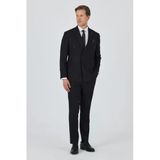 Siyah Kırlangıç Yaka Kruvaze 6 Drop Slim Fit Tam Astar Esnek Takım Elbise 1001250172