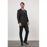 Siyah Kırlangıç Yaka Kruvaze 6 Drop Slim Fit Tam Astar Esnek Takım Elbise 1001260159