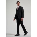 Siyah Kırlangıç Yaka Yelekli 6 Drop Slim Fit Tam Astar Esnek Takım Elbise 1001250156