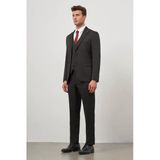 Siyah Kırlangıç Yaka Yelekli 6 Drop Slim Fit Tam Astar Takım Elbise 1001245152