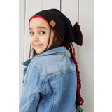 Siyah Kirmizi Cocuk Bebek Sapka Bere Yumusak 100 Pamuklu Penye Elıt Seri